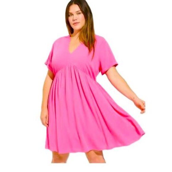 Torrid NEW Size 3 Mini Washable Gauze Hi Low Waist Tunic Dress Knee Length Pink - Picture 2 of 12